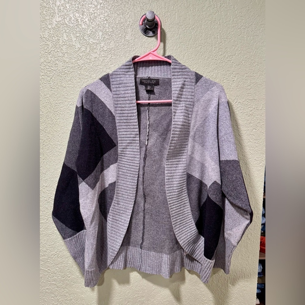 Rachel Zoe Geometric Gray and Black Sweater